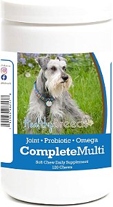 Suplemento vitamínico em mastigáveis 120 Unidades para Schnauzer Miniatura Saudável