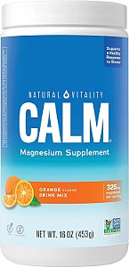 Calmante natural Vitality, suplemento de citrato de magnésio, mix em pó para bebida anti-estresse - Livre de glúten, vegano e não-OGM, sabor laranja, 16 oz
