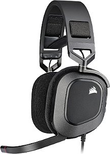 Fone de ouvido para jogos premium Corsair HS80 RGB USB com áudio Dolby 7.1 Surround Sound (Microfone omnidirecional de qualidade de transmissão, almofadas de espuma com memória, som de alta fidelidade, construção