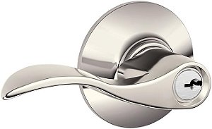 Fechadura com alavanca de entrada com chave Schlage Accent em níquel polido - F51A ACC 618