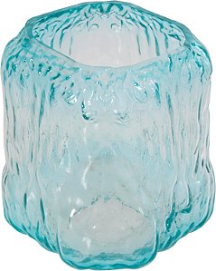Vaso Quartzo Verde com Textura Dimensional de Vidro Deco 79, 6 x 6 x 7