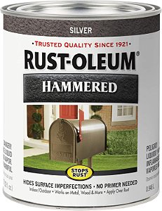 Rust-Oleum 7213502 Para de Pintura com Acabamento Martelado, Quarto, Prata, 32 Fl Oz (Pacote de 1)