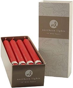 Velas Premium Tapers Northern Lights 10 12 unidades - Vermelho - 76598