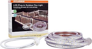 Kit completo de iluminação de tiras de luz LED Plug-In 16.4' para área externa da SYLVANIA, temperatura de cor branca brilhante de 3000K - 1 pacote (75621)