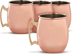 Conjunto de Canecas Moscow Mule de 4 Peças da Cambridge Silversmiths, 20 oz, Cobre