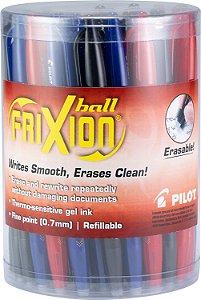 Caneta Gel Apagável e Recarregável Pilot FriXion Ball, Ponta Fina 0.7 mm, Pacote com 36, Cores Sortidas