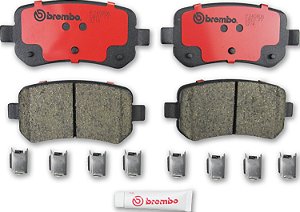 Conjunto de Pastilhas de Freio a Disco Traseiro Premium de Cerâmica Brembo P24080N para FORD USA OE# 3F2Z2200AA