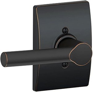 Maçaneta SCHLAGE com Acabamento Century sem Tranca, Bronze Envelhecido (F170 BRW 716 CEN)