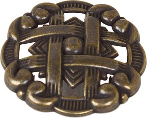 Puxadores de armário de medalhão celta GlideRite Hardware 5745-AB-25 1.375, pacote com 25, acabamento em latão envelhecido