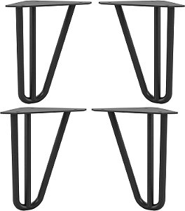 Perna de móveis de aço para cabelo de 6, 4 unidades, preto, da Ameriwood Home