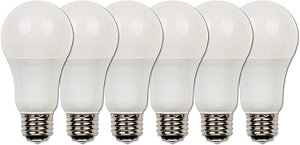 Lâmpada LED Westinghouse Lighting 5314020 Equivalente a 30/70/100 Watts Omni A19 3 vias Branco Suave com Base Média (pacote com 6), 6 unidades.
