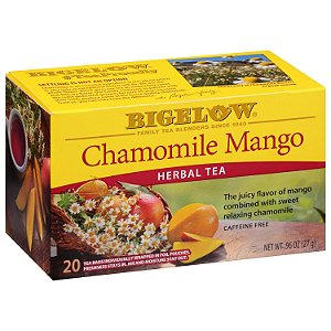 Chá de Ervas de Camomila e Manga da Bigelow Tea, Livre de Cafeína, 20 Unidades (Pacote com 6), Total de 120 Saquinhos de Chá