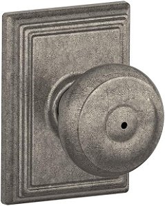 Coleção Addison da fechadura de privacidade Georgian, níquel desgastado da empresa de fechaduras F40GEO621ADD da SCHLAGE