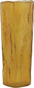 Vaso de Vidro com Formato Orgânico ou Porta-vela, Laranja da Creative Co-Op