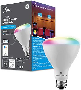 Lâmpada LED Inteligente GE Lighting CYNC, Luzes que Mudam de Cor, Bluetooth e Wi-Fi, Funciona com Alexa e Google Home (1 Pacote)