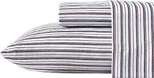 Nautica - Conjunto de lençol Queen, lençol ajustável de bolso profundo e conjunto de fronha, Decoração Casual para Casa (Listras Aevery Marinho, Queen)