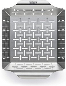 Cesta de legumes pequena de aço inoxidável Weber, prateada
