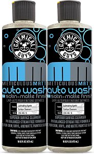 Sabão para carro fosco meticuloso da Chemical Guys (para canhões de espuma, pistolas de espuma ou lavagens com balde) Seguro para pinturas de acabamento acetinado e fosco, 16 oz líquidos (2 embalagens), aroma