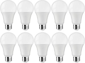 Lâmpadas LED Satco S11437 de 12 watts, substituição de 75 watts, luz branca quente de 3000K, 1100 lumens, pacote com 10 unidades.