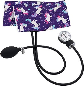 Esfigmomanômetro Aneróide Premium para Adultos da Prestige Medical, Unicórnios Violeta