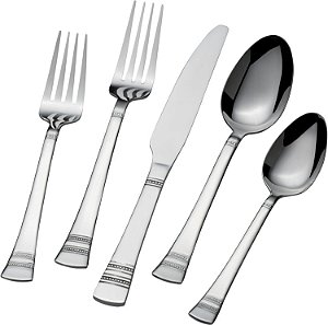 Conjunto de talheres de aço inoxidável International Silver Kensington 20 peças, serviço para 4