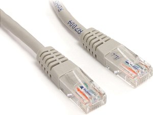 StarTech.com 100 ft Cabo Patch Cat5e com Conectores RJ45 Moldados - Cinza - Cabo Patch Ethernet Cat5e - Cabo de 100 pés UTP Cat 5e (M45PATCH100G)