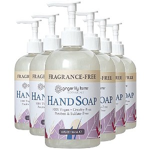 Sabonete Líquido Multiuso de Gengibre e Lírio das Índias, 100% Vegano e Livre de Crueldade, Sem Fragrância, 12 fl oz (pacote com 6)