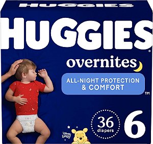 Fraldas Noturnas Huggies Overnites Tamanho 6 (35+ lbs), 36 unidades