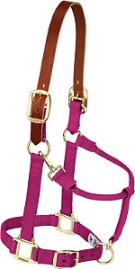 Weaver Leather Nylon Adjustable Breakaway Horse Halter, Average, Raspberry traduzido para o português brasileiro é: Weaver Leather Nylon Breakaway Halter Ajustável para Cavalos, Médio, Framboesa.