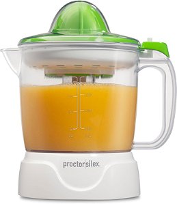 Espremedor Elétrico de Frutas Cítricas Proctor Silex, 34 oz., para suco de laranja, limão e grapefruit, branco e verde (66340)