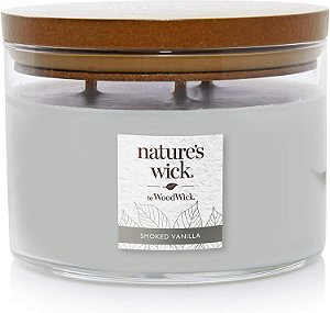 Vela de 3 pavios Smoked Vanilla da Nature's Wick, 18 oz.