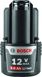 Bateria de alta capacidade de lítio-íon Bosch BAT414 12 volts Max 2.0Ah, preta