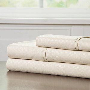 Conjunto de lençol em relevo Bedford Home 66A-97571, solteiro, champanhe