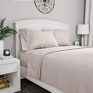 Série de Casa Bedford 1200 4 Peças Conjunto de Lençóis e Fronhas de Cama Queen, Branco
