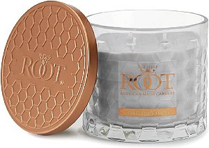 Velas aromáticas Root Candles em vidro em forma de favo de mel Premium Handcrafted Beeswax Blend 3-Wick Candle, 12 onças, Tabaco Baunilha