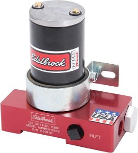Bomba de combustível elétrica Quiet-Flo Edelbrock 182051 120 GPH 6.5 PSI 3/8 in. Entrada/saída NPT, vermelha