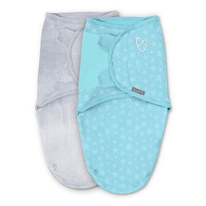 SwaddleMe by Ingenuity Original Swaddle, Tamanho Pequeno/Médio, Para Idades de 0-3 Meses, 3-6Kg, Até 66cm de Comprimento, Pacote com 2 Enrolamentos de Cobertor de