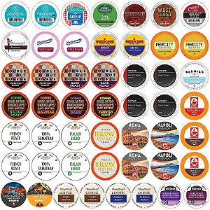 Pacote de Variedade de Café em Cápsulas de Torra Escura, Amostra Perfeita, Assortimento de Cápsulas Extra Fortes para Máquinas de Café em Cápsulas, 50 Unidades.