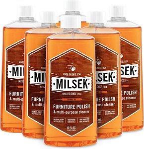 Milsek Óleo de Polimento de Móveis Multiuso, 6 Pacotes, Laranja Transparente, 6 Unidades