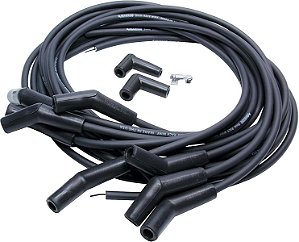 Conjunto de Cabos de Vela de Ignição Allstar Performance, Núcleo Espiral, 8 mm, Preto, Botas de Vela de 135 Graus, Terminal Estilo HEI, Corte-para-Ajustar, V8, Kit