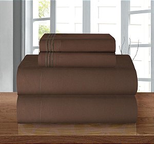 Conjunto de lençóis de cama luxuosos e macios de alta qualidade, resistente a rugas, da marca Elegant Comfort 1500 Premier, para cama de casal, cor marrom chocolate.