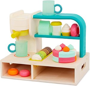 B. toys- Mini Chef - Conjunto de Jogo para Cafeteria - Brincadeira de Faz de Conta - Conjunto de Cafeteria - Máquina de Café, Xícaras, Padaria, Sobremesas - Conjunto de Brincadeira de