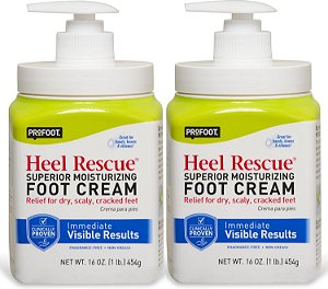 Creme para os pés Profoot Heel Rescue, frasco de 16 onças, 2 unidades, para pele rachada, calosa ou ressecada.