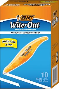 Fita Corretiva BIC Wite-Out Exact Liner, Branca, 1/5 pol x 19-8/10 pés (L x C)