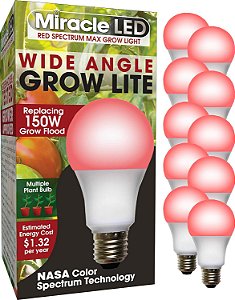 Lâmpada LED de cultivo MiracleLED 604682 Multi-Plant com espectro vermelho para frutificação e floração (pacote com 10 unidades)