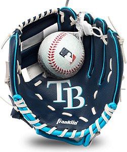 Conjunto de luva e bola de beisebol e tee para jovens da MLB da Franklin Sports - Luva e bola de beisebol e tee para crianças - Luva infantil perfeita - 9,5