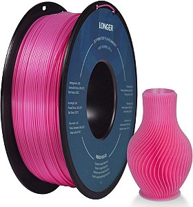 Filamento PLA mais longo 1,75 mm, Filamento PLA para impressora 3D, Precisão dimensional +/- 0,02 mm, Carretel de papelão de 1 kg (2,2 lbs), Compatível com a maioria das impressoras F