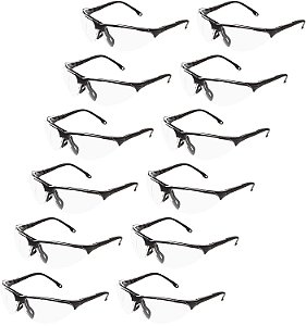 Óculos de Segurança para Tiro Anti-Embaçante Amazon Basics R200, Proteção para os Olhos, Lentes Claras, 12 Unidades, 6,63 x 6,13 x 1,75 polegadas.