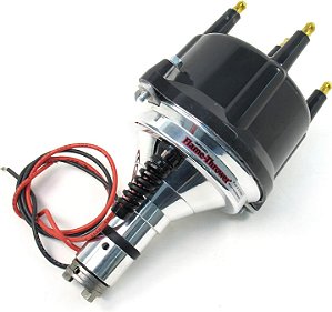 Distribuidor Eletrônico Billet Pertronix D186810 Flame-Thrower Plug and Play com Ignitor sem Vácuo Tampa Preta com Tecnologia Ignitor II para Motor VW Tipo 1