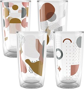 Coleção Tervis Mid Mod Jazz de copo isolado, 16oz-4pk, sortido